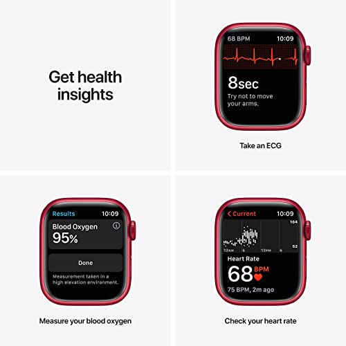 Image of Apple Watch Series 7 (GPS + Cellular, 41MM) Red Aluminum Case with Red Sport Band (Renewed)