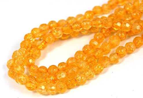 Citrine 4mm round faceted yellow jewelry beads -7 inch strand