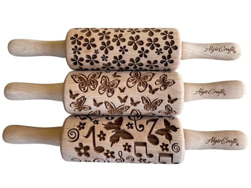 SUMMER 3 KID Rolling Pin SET. Wooden Laser Cut...