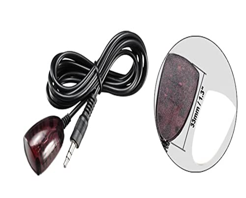 RIDENS 2pcs IR Infrared Receiver Extender Cable 3.5mm Jack 4.2 Feet Long 26-39ft Receiving Distance Black Head