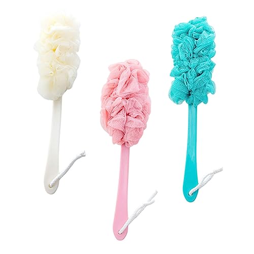 Beatifufu 1set Spazzole Da Bagno Con Manico Lungo Spazzole Per Schiena E Corpo Materiale Per Pulizia E Massaggio Colori Blu Rosa E Beige
