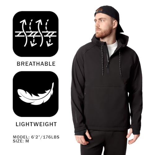 ALPINE NORTH Vargas Men's Anorak Softshell Jacket, Waterproof Windproof Pullover Heavyweight Hoodies2