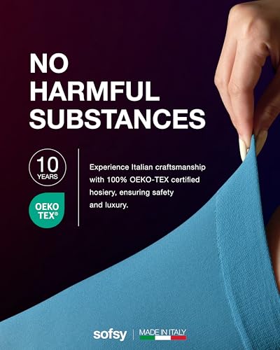 Image of sofsy 10-Year Hosiery Craftsmanship - Italian 40 Den Run Resistant Opaque Tights for Women | High-Waist, Reinforced Toe