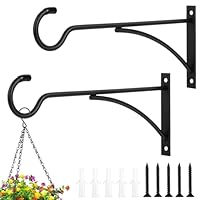 2 Stk Wandhaken für Blumenampel, Pflanzenhaken Blumenampelhalter, Pflanzenhalterung Wandbehang, Wandhalter Haken für Laternenhaken Laternenhalter Garten Blumenhaken Windspiele Pflanzen Wandhalterung