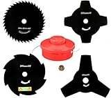 4 X sharfes Messer & Fadenspule & Mutter für Rotfuchs BC52, MFT52 / KnappWulf KM132 Motorsense Freischneider