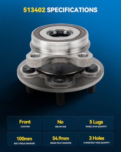 Image of PHILTOP 513402 Front Wheel Bearing Hub Assembly for Toyota Corolla, Prius