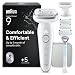 Braun Epilierer Damen Silk·épil 9, Ladyshaver, 9-141, Weiß/Silber