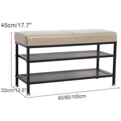 Banc de rangement 250KG en métal noir avec assise intégrée