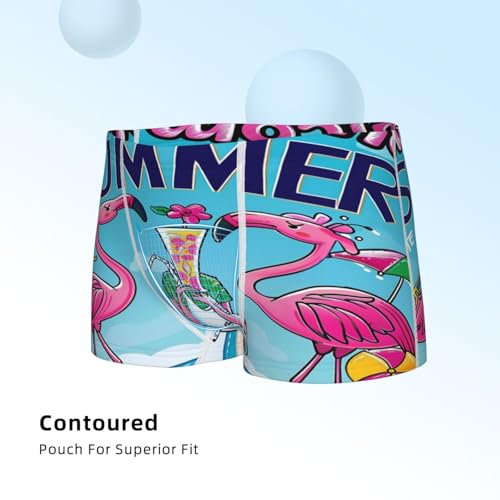Boys' Cotton Boxer Brief Soft Underwear-Beach Flamingo Trio4