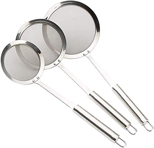 SKEMIX Stainless Steel Fine Mesh Skimmer Spoon for Japanese Hot Pot,Skimmer Spoonfor Food Kitchen Co