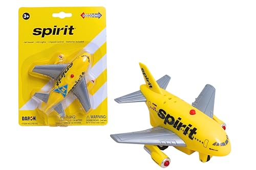 Daron Spirit Airlines Pullback Airplane Toy with Lights & Sounds