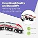 Maxim Enterprise, inc. Wooden Bullet Train, Wooden Train Set of 2 Modern Engines 1 Sleek Passenger Car with Magnetic Connectors, Compatible with Thomas & Friends, BRIO, Other Major Brands