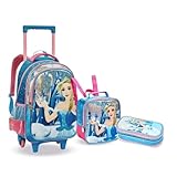 Kit Mochila Rodinha Princesa Do Gelo Neve Infantil Menina