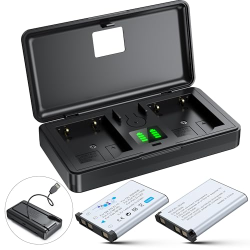 NP-45 Battery(2 Pack) and Charger(2CH) Set, Camera Accessories for Fujifilm INSTAX Mini 90 Fuji...