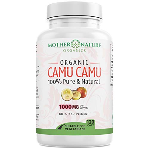 Organic Camu Camu Berry Capsules - Packed with Natural Vitamin C, Antioxidants (120 Capsules) - Raw Organic Antioxidant Superfood - Immune Support Booster & Anti Aging, Non-GMO, Gluten-Free & Vegan