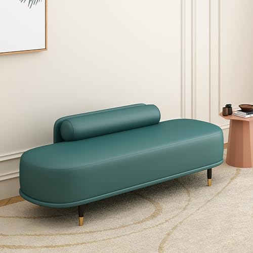 Elegante comodino imbottito in ecopelle verde lago, con schienale, struttura in legno, perfetto per camera da letto, soggiorno, ingresso o ufficio (80 x 45 x 42 cm)