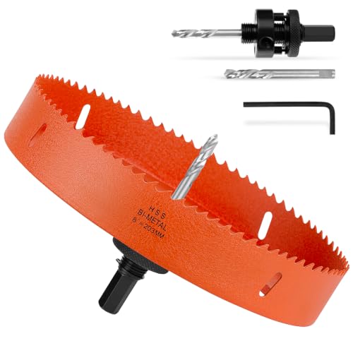 Image of 8 Inch Hole Saw Circle Drill Bit Wood Metal Drywall Plastic Pipe