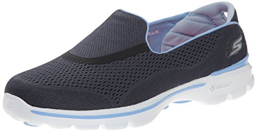 Skechers Performance Women's Go Walk 3 Strike Walking Slip-On Shoe,Charcoal/Blue,6.5 M US