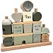 KIDSLINO Steckspiel Haus Olive I Geschenk zur Geburt personalisiert I Holzspielzeug I Personalisierte Geschenke Baby I Label-Label I Steckspielzeug mit Name & Geburtsdaten