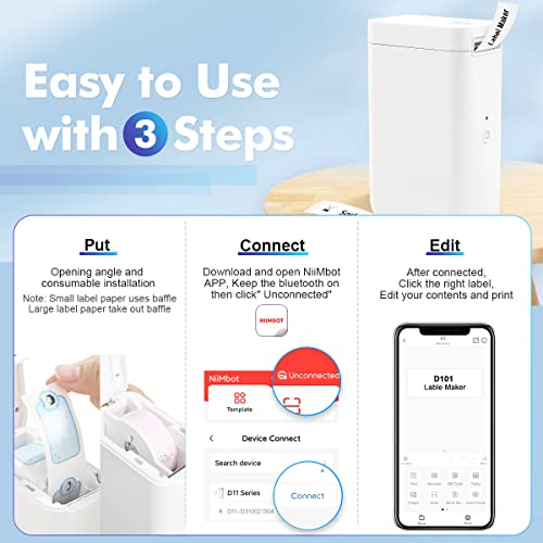 Smart Label Printer D101 con una carta in rotolo