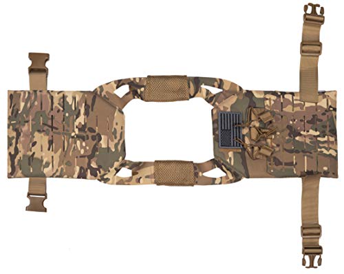 Childrens Tactical Airsoft Paintball Kids Vest, Free Us Flag Patch, Mil Spec Pals Laser Cut Molle Modular W/Mag Pouches (Multi-Cam) #TOP2