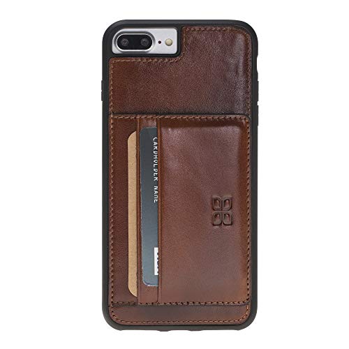 Bouletta Flex Stand Wallet Case For Iphone 7 Plus/Iphone 8 Plus | Handcrafted Genuine Premium Leather Snap On Cover Slim Case With A Magnetic Stand & Card Holder & Lightweight Frame (Cognac Brown) #TOP1