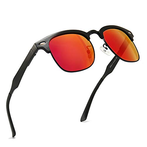SUNGAIT Classic Half Frame Retro Sunglasses with Polarized Lens