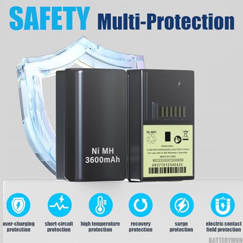 Batterymon For Xbox 360 Controller Rechargeable Battery Pack 3600Mah thumb #2