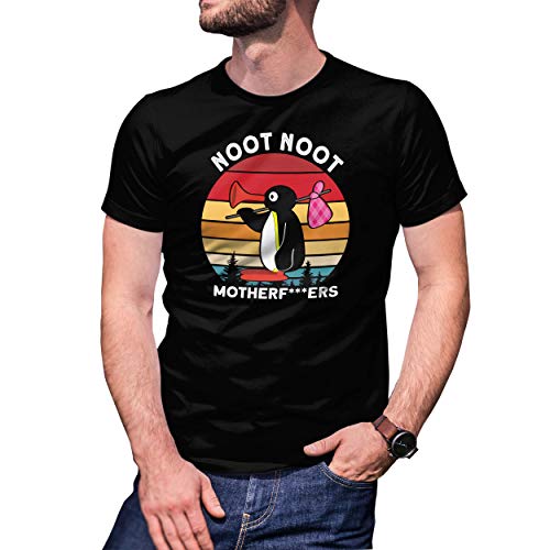 B&S Boutique Noot Noot Retro Motherfuckers T-Shirt Maglietta per Uomo Nera Size M
