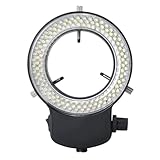 Hoite 144 Ringlicht-Illuminator, 0–100 % einstellbar, für Stereomikroskop und Kamera (schwarz)