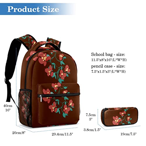Sac à dos résistant fleurs rouges pour éviter les cartables abîmés - 2