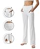 LaiEr Women's Bootcut Yoga Pants with Pockets High Waist Flared Bootleg Yoga Workout Pants with Side Pockets(White,XXXL) #4