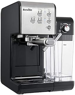 Breville Ekspres do kawy Kolbowy PrimaLatte II VCF108X, 19 Bar, Zintegrowany automatyczny spieniacz do mleka, wyjmowany pojemnik na mleko, Srebrny