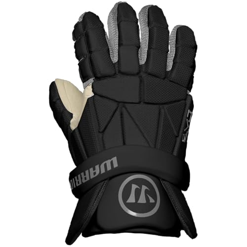 PG Sports Warrior Evo Lite Lacrosse Gloves, Black (12\" Medium)
