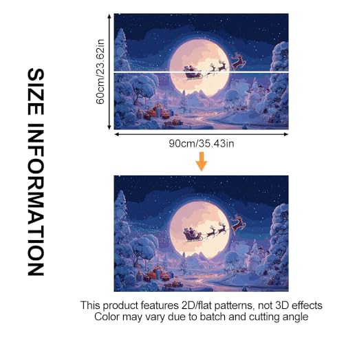 Image of Santa Moonlit Night Backsplash Peel and Stick, 35.4x23.6 in