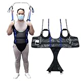 EHUCONHEEL Adjustable Patient Lift Walking Sling with Support Pads, Transfer and Rehabilitation Sling, Durable Mesh Fabric, 230kg Capacity, Easy to Use and Washable (Black, Large)