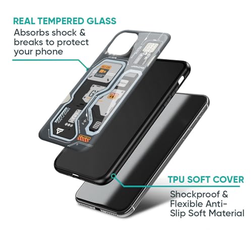 Image of Designer Tempered Glass Back Case Cover Compatible with OnePlus Nord 5 5G | Retro Futuristic