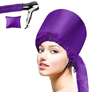 Cestmall Bonnet-bevestiging voor haardroger, helmdroging, kap, salon, haardroger, bonnetje, droogkappen voor haar, wrap, turban haardroogdoek, paars