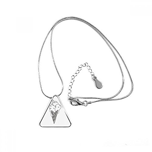 Pendentif triangle avec contour noir style biscuit sésame collier graphique unique