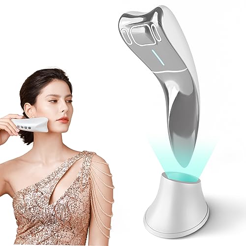 Ms.W Masajeador Facial Eléctrico Frío y Caliente, Dispositivo Facial de Radiofrecuencia RF, Máquina Facial de Alta Frecuencia EMS, Dispositivo Antiarrugas Gua Sha, Levanta y Tensa la Piel Flácida