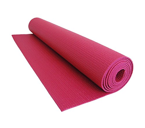mws Tappeto 173x61cm Comfort per Yoga Fitness e allenamenti Sport Spessore 0,4 mm Antiscivolo (Fucsia)
