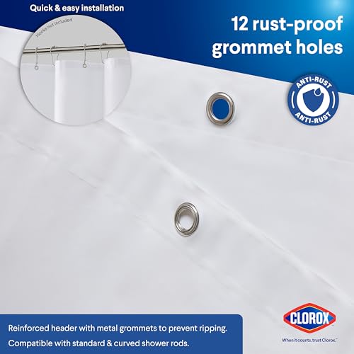 Doublure de rideau de douche légère Clorox 182x182 cm imperméable - 8