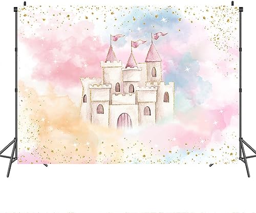 Fondo Fotográfico Castillo Princesa 8x6ft Rosa miniatura 6
