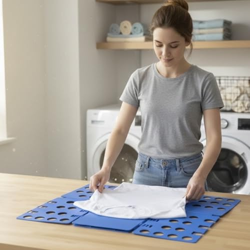 Shatchi Magic Fast Speed Faltbrett für Erwachsene, Kleidung und Hemden, Blau