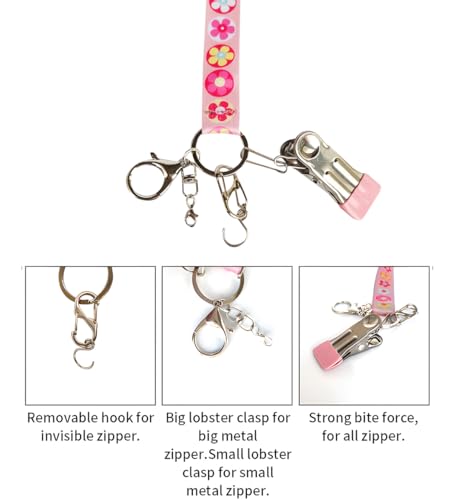 Sexyppl Zipper Helper Pull for Dresses-Zipper Puller Helper -Zipper Extender for Tight Dress-Boots Zipper Helper for Disability with 4 hooks (Pink) - Thumbnail 4