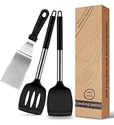 Set di 12 utensili da cucina, in silicone, con manico in legno, antiaderente, con supporto per utensili, spatola in silicone, lavabile in lavastoviglie (cachi