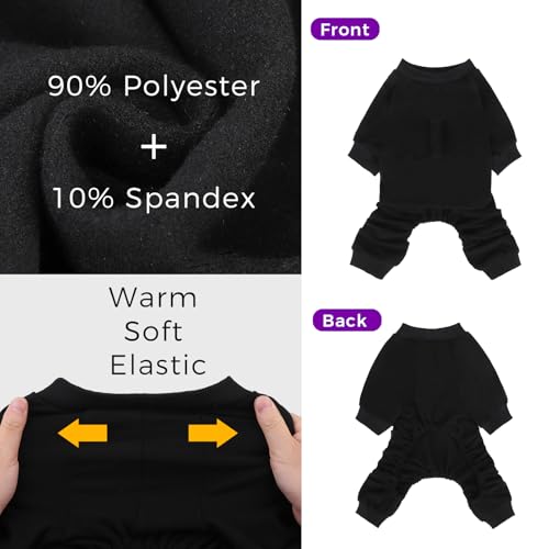 Image of Mihachi Halloween Dog Pajamas for Small to Large Dogs Boy Girl, Soft Pet Pjs Coat Winter Warm Jammies Doggie Sweater, Stretchy Bat Wings Puppy Onesie Outfits for Dog Holiday, Black L