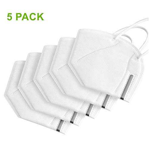 5PCS Mascarillas Facial Máscaras KN95 Antipolución Reutilizables con Máscara Protectora de Cinturón Ajustable Contra Máscara No Tejida de alta Densidad Respiradores