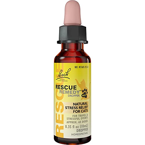 image for Bach RESCUE REMEDY PET for Cats 10mL, Natural Calming Drops, Stress Re
