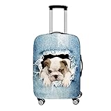 Hiseng Funda Protectora de Maletas Viaje Mediana Grande Cubierta Trolley Maleta Funda Elástica para Equipaje Protector de Maleta Lavable 18-32 Pulgadas (Perro Vaquero 6,M(22-24Pulgadas))